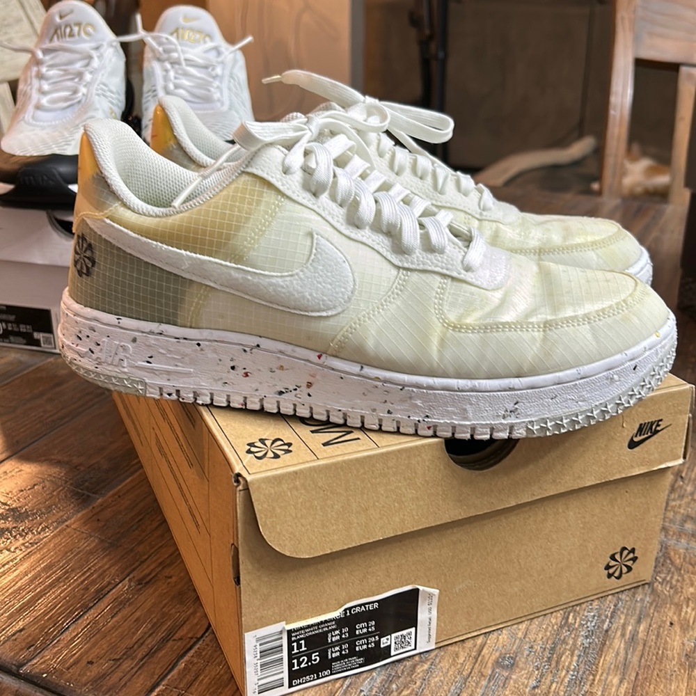 Nike Air Force 1 Crater Mens 11, white/white-orange
